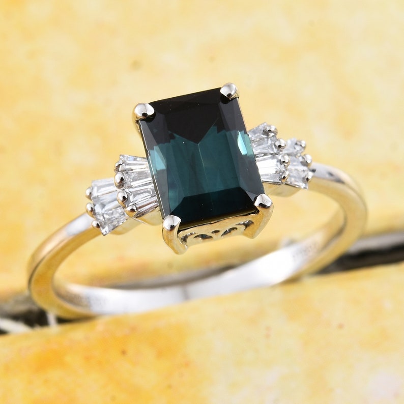 London Blue Topaz with White Zircon Ring,925 Sterling Silver Ring,Valentine Day Gift,Birthstone Ring,Gift for Love,Wedding Ring,Promise Ring