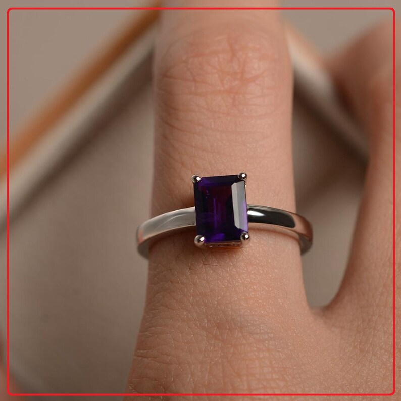 Natural Amethyst Ring,14K Solid Gold Ring,Engagement Ring,Birthstone Ring,Mother Gift,Wedding Ring,Handmade Ring,Bridal Jewelry,Gift For Her