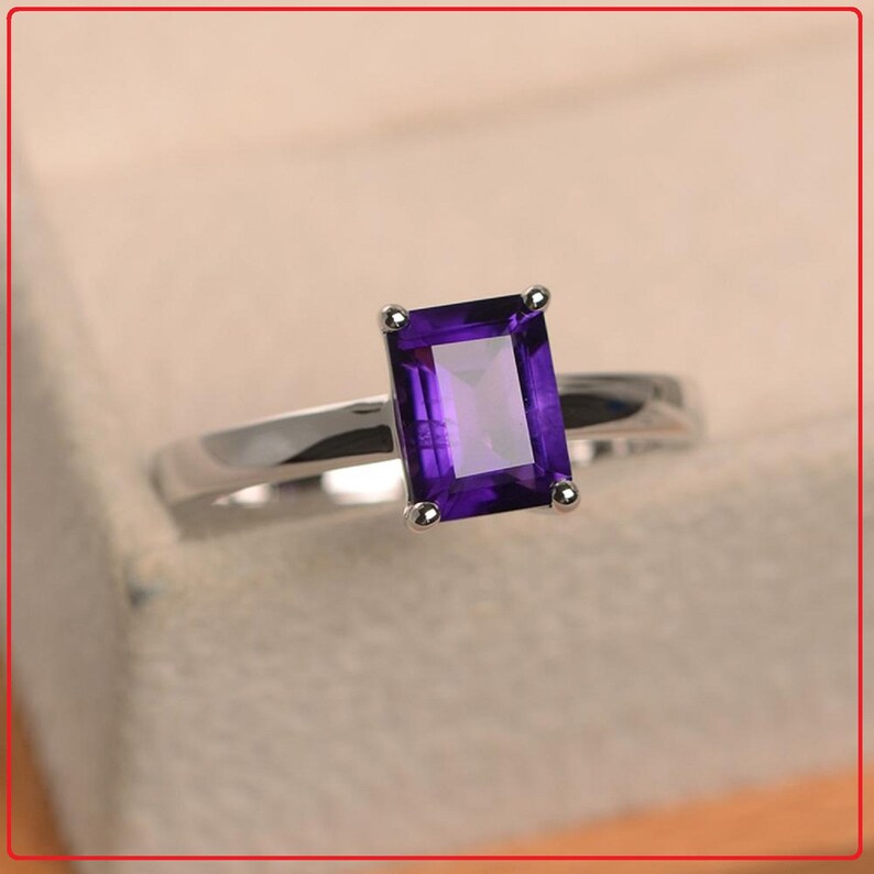 Natural Amethyst Ring,14K Solid Gold Ring,Engagement Ring,Birthstone Ring,Mother Gift,Wedding Ring,Handmade Ring,Bridal Jewelry,Gift For Her