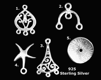 925 Sterling Silver Earring Findings. Packs of 2/3