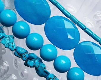 Turquoise Howlite & Jade Beads