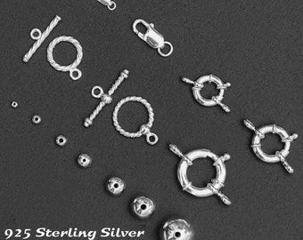 925 Sterling Silver Clasps & 3-14mm Beads