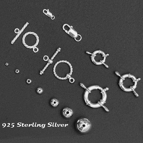 925 Sterling Silver Clasps & 3-14mm Beads