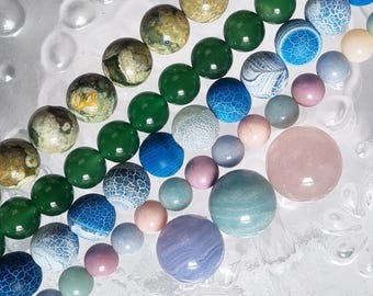 Rose, Blue Lace, Amazonite, Rhyolite, Agate Beads