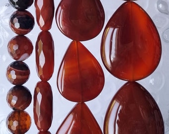 Carnelian & Banded Agate Beads