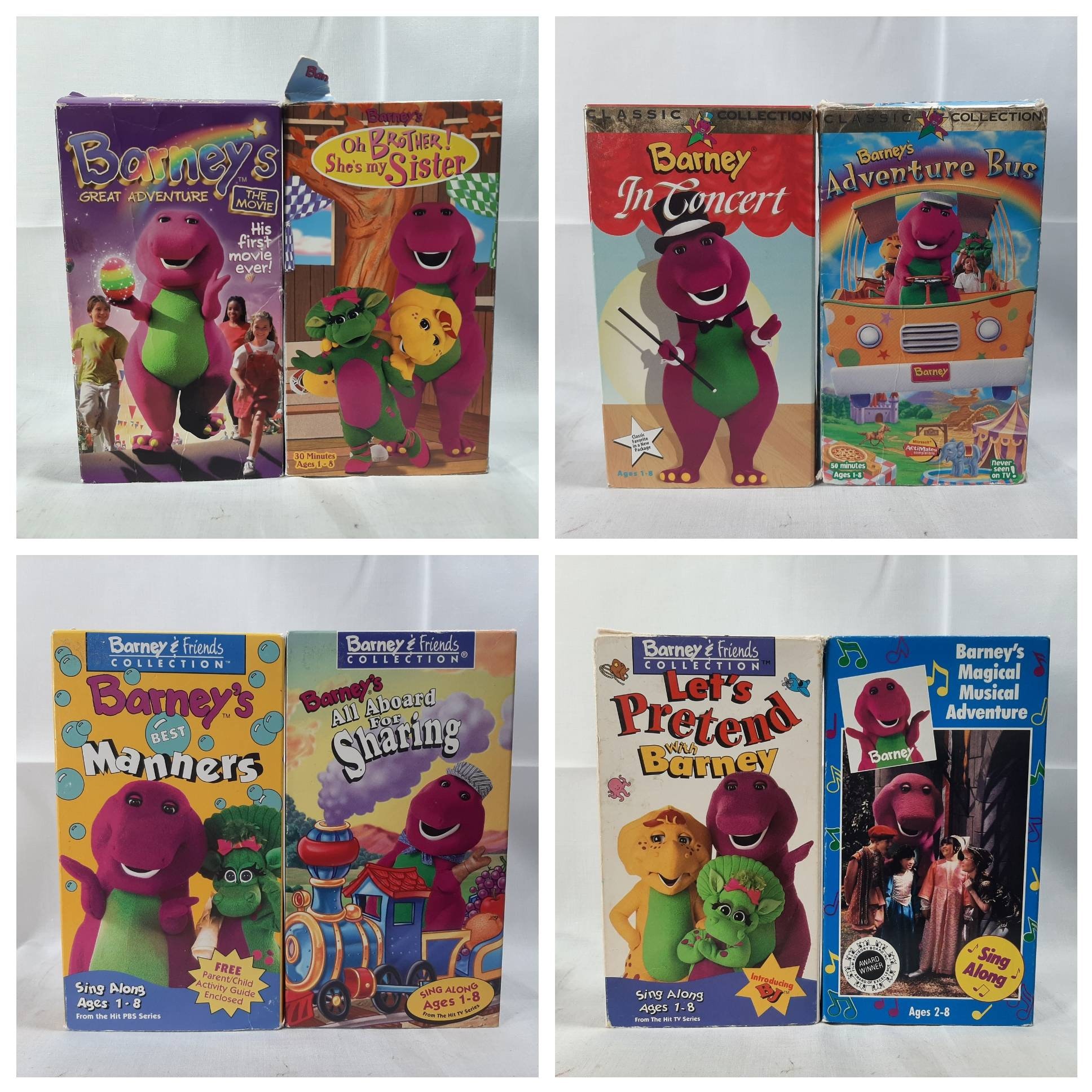 Lot Of 10 Barney Vhs Tapes Sing Musical Songs Dance Concert Best Manners Sharing for sale  
