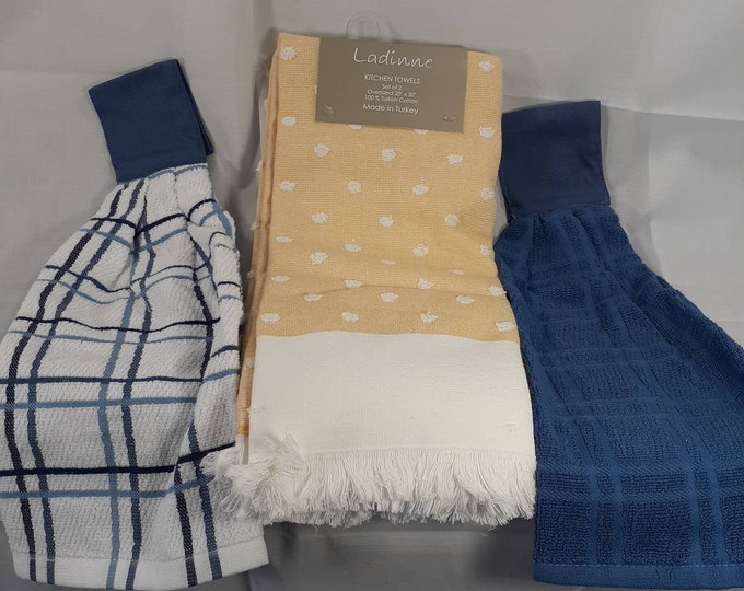 Ladinne Kitchen Towels Set of 2 Oversized 20x30 Turkish Cotton 2 Ritz