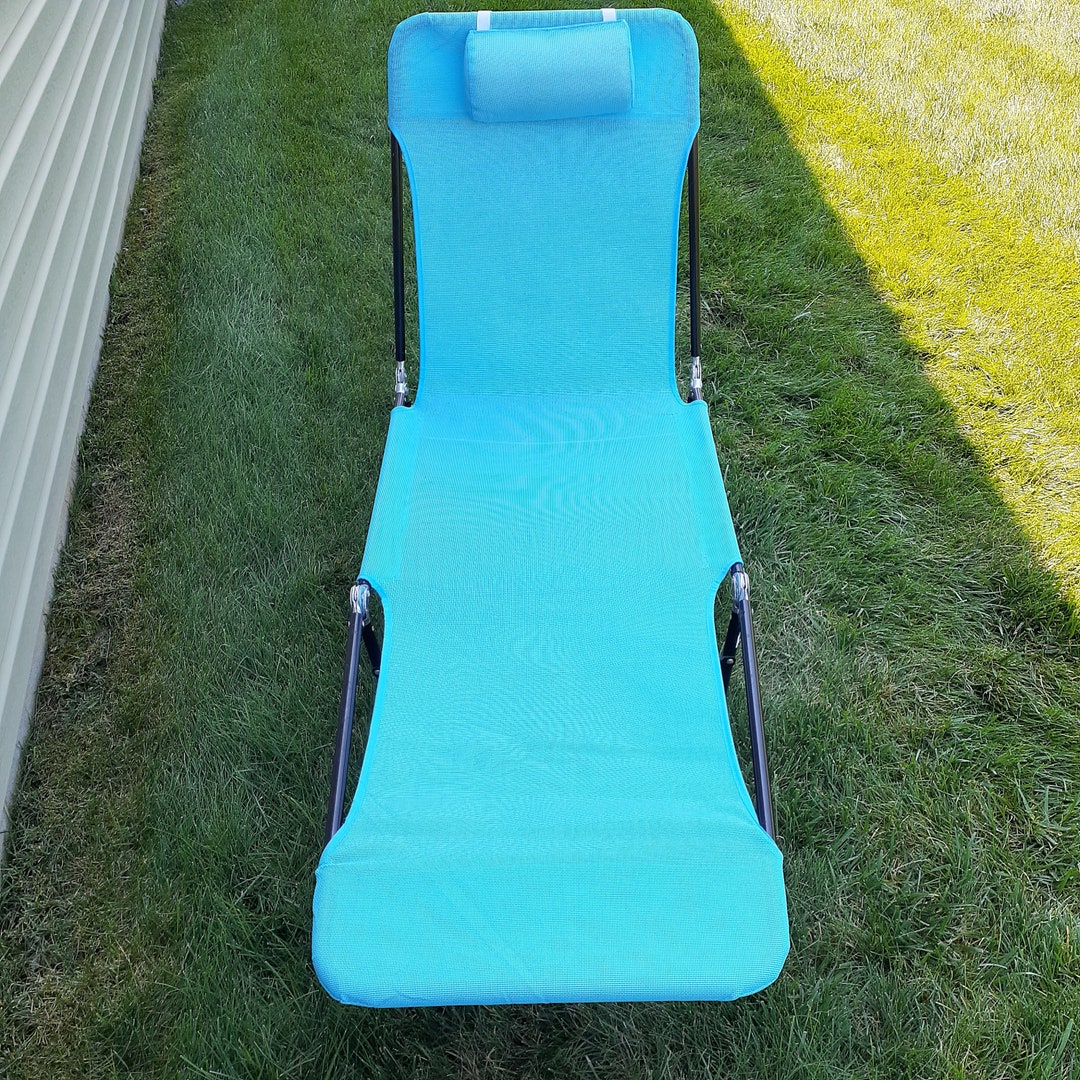 Vintage Folding Fabric Chaise Lounge Chair Cot Adjustable Etsy