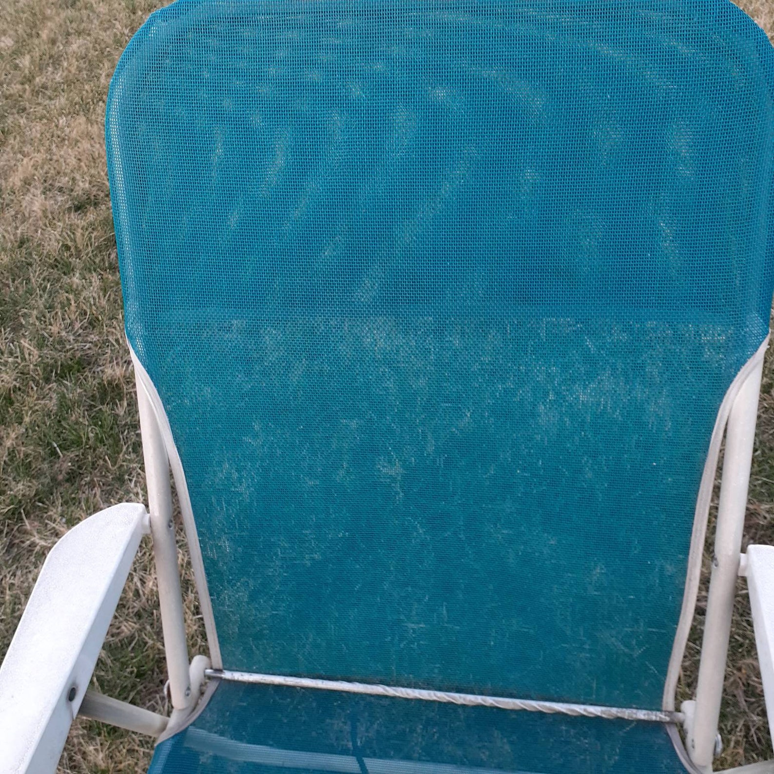 2 Aluminum Folding Beach Chairs Green Mesh Fabric Pool Camp Etsy