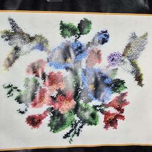 Hummingbird Floral Latch Hook Rug Kit: MCG Textiles, 27x20&quot; New