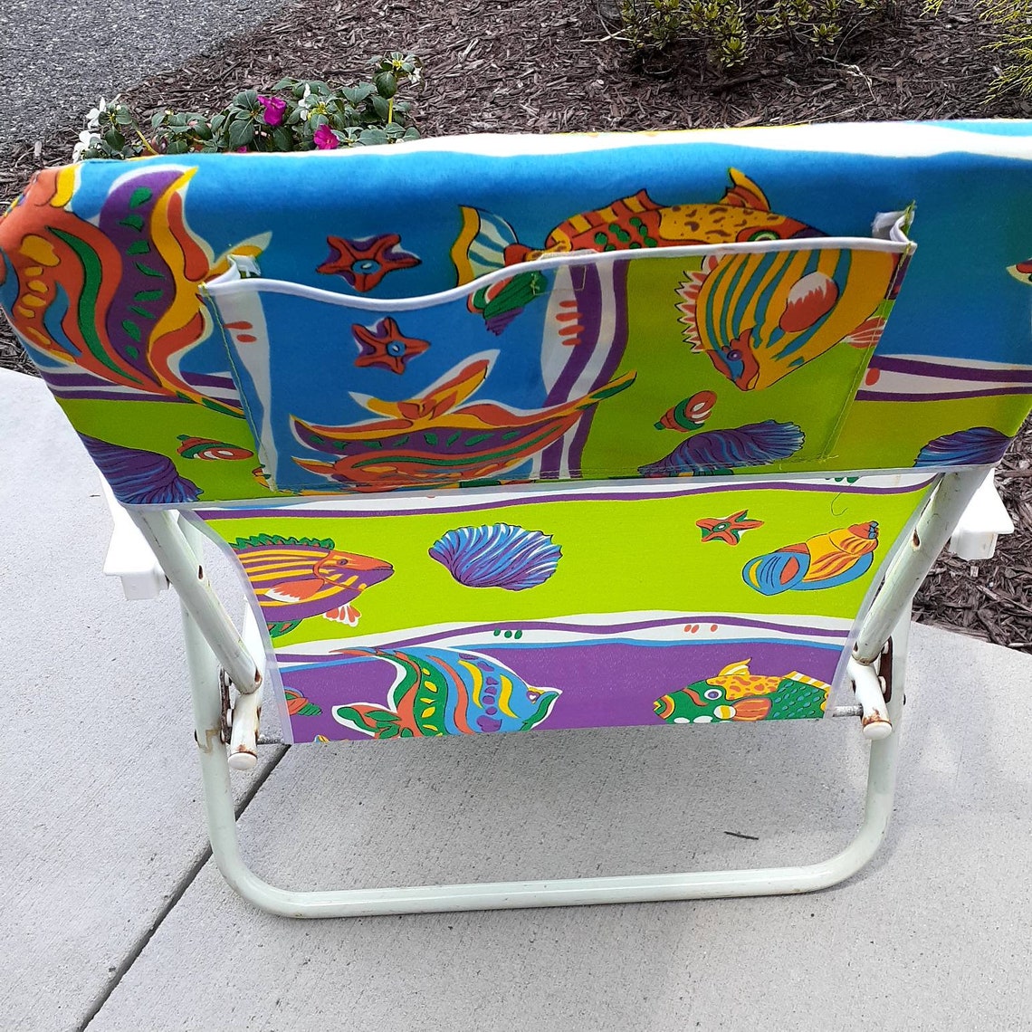 Folding Aluminum Low Profile Beach Sand Chair Fish Seashells Etsy