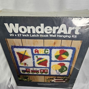 WonderArt Kids World 4321 Latch Hook Kit Finished 20 X 27 &quot; 50x69 cm Wall Hanging Art Sealed New Old Stock