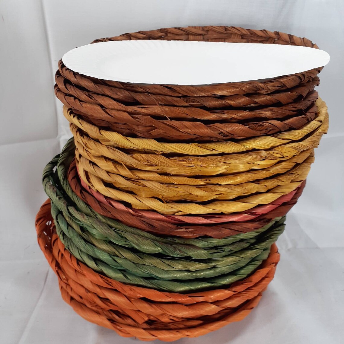 Lot of 21 VTG Bamboo Wicker Rattan Paper Plate Holders Camping Etsy