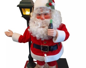 Coca Cola Animated Santa Claus Lamppost - 1986 Series