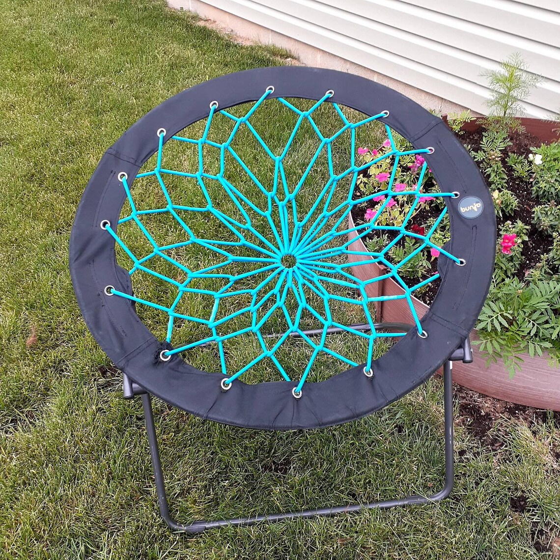 Black Teal 32 81cm Bunjo Bungee Cord Chair Steel Frame Etsy