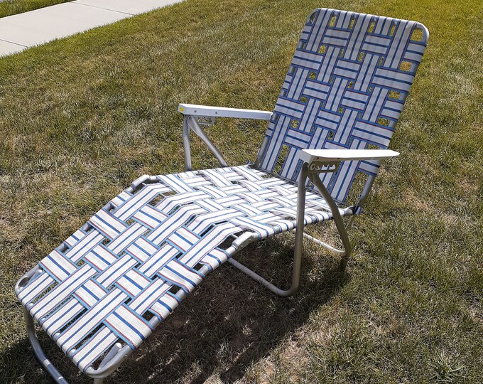 Vintage Folding bed Chaise Lounge Chair Aluminum Frame Red Etsy