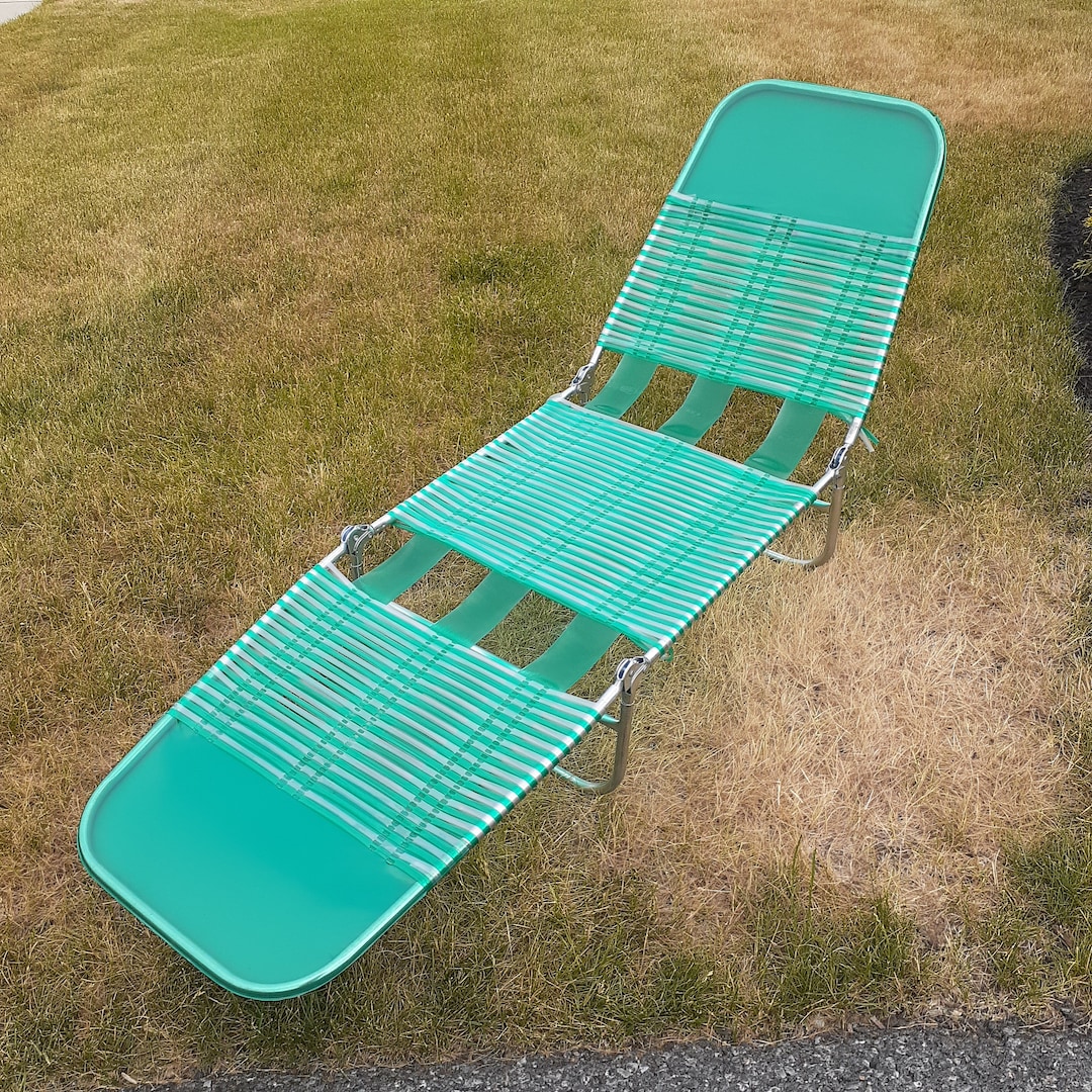 Vintage Jelly Vinyl Tube Folding Chaise Lounge Lawn Chair Cot Etsy