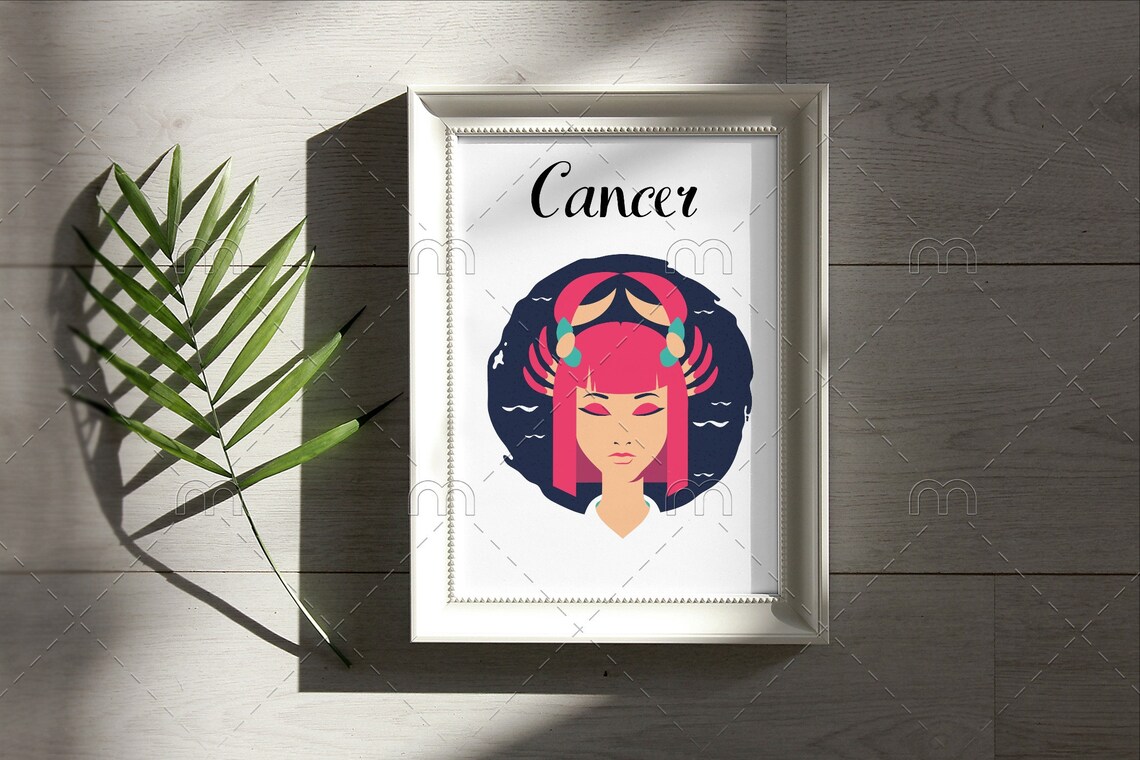 Cancer Wall Art Printable L 8x10 L Cancer Zodiac Sign L Etsy
