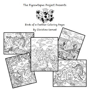 Birds of a Feather Coloring Pages (5 Digital Pages)