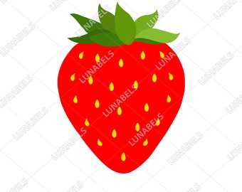 Strawberry SVG, Strawberry cut file, strawberry clipart, vinyl decal for silhouette cameo, cricut, cut files for silhouette, dxf, png, jpg