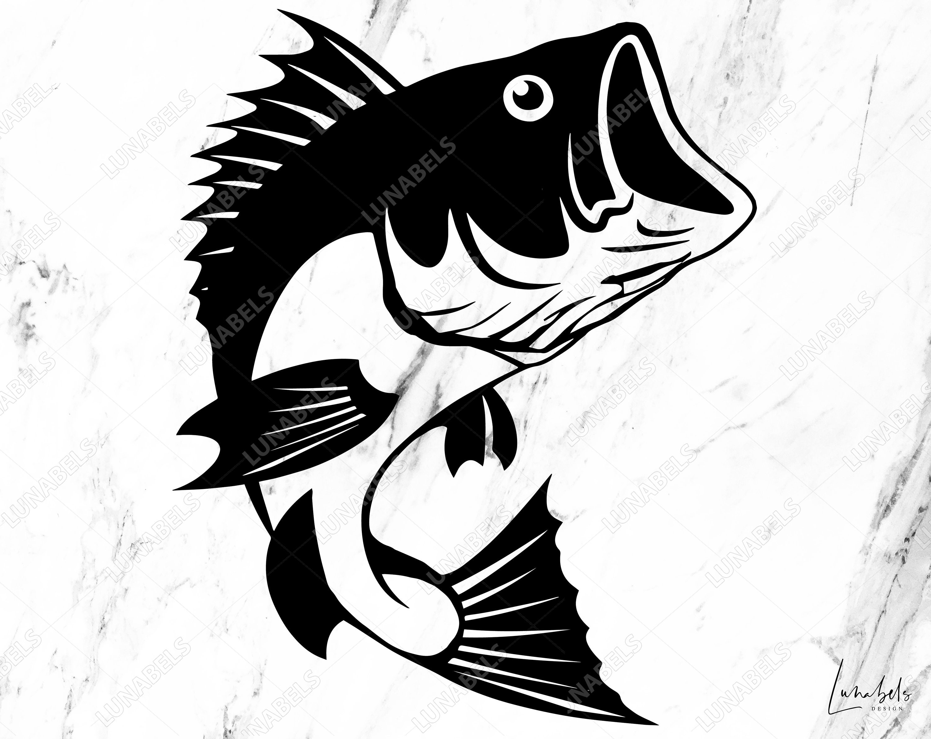 Fishing Svg, Bass Svg, Fishing Clipart, Bass Clipart, Fish Svg