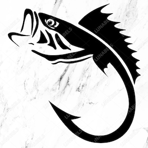 Hameçon SVG, Pêche svg, Clipart pêche, Fish Hook svg, Fichier coupe pêche, Fish svg, pêcheur svg, Fish hook clipart, Bass fish svg