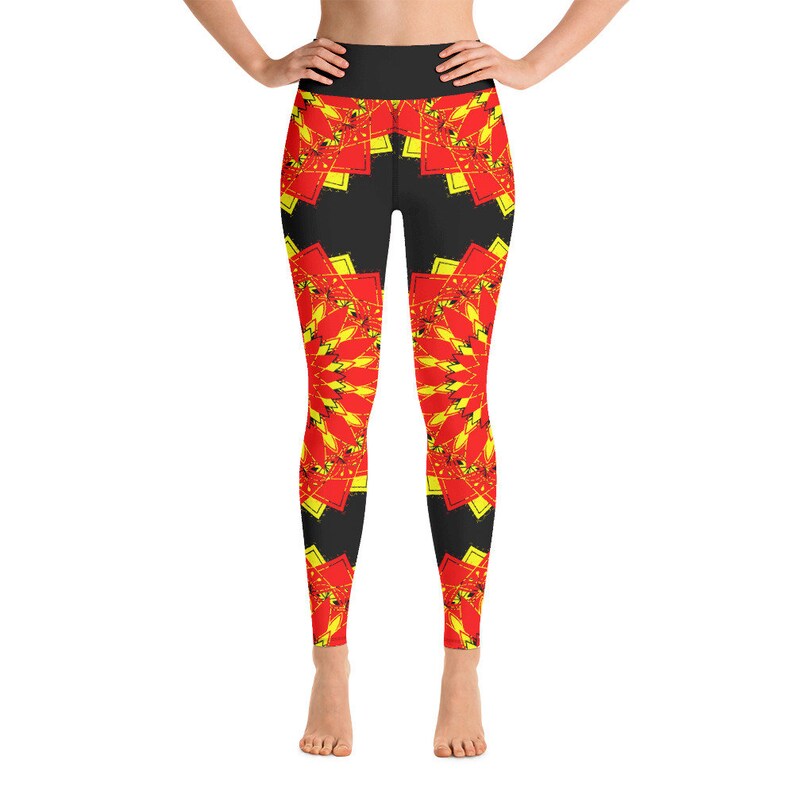 Red Mandala Yoga Leggings