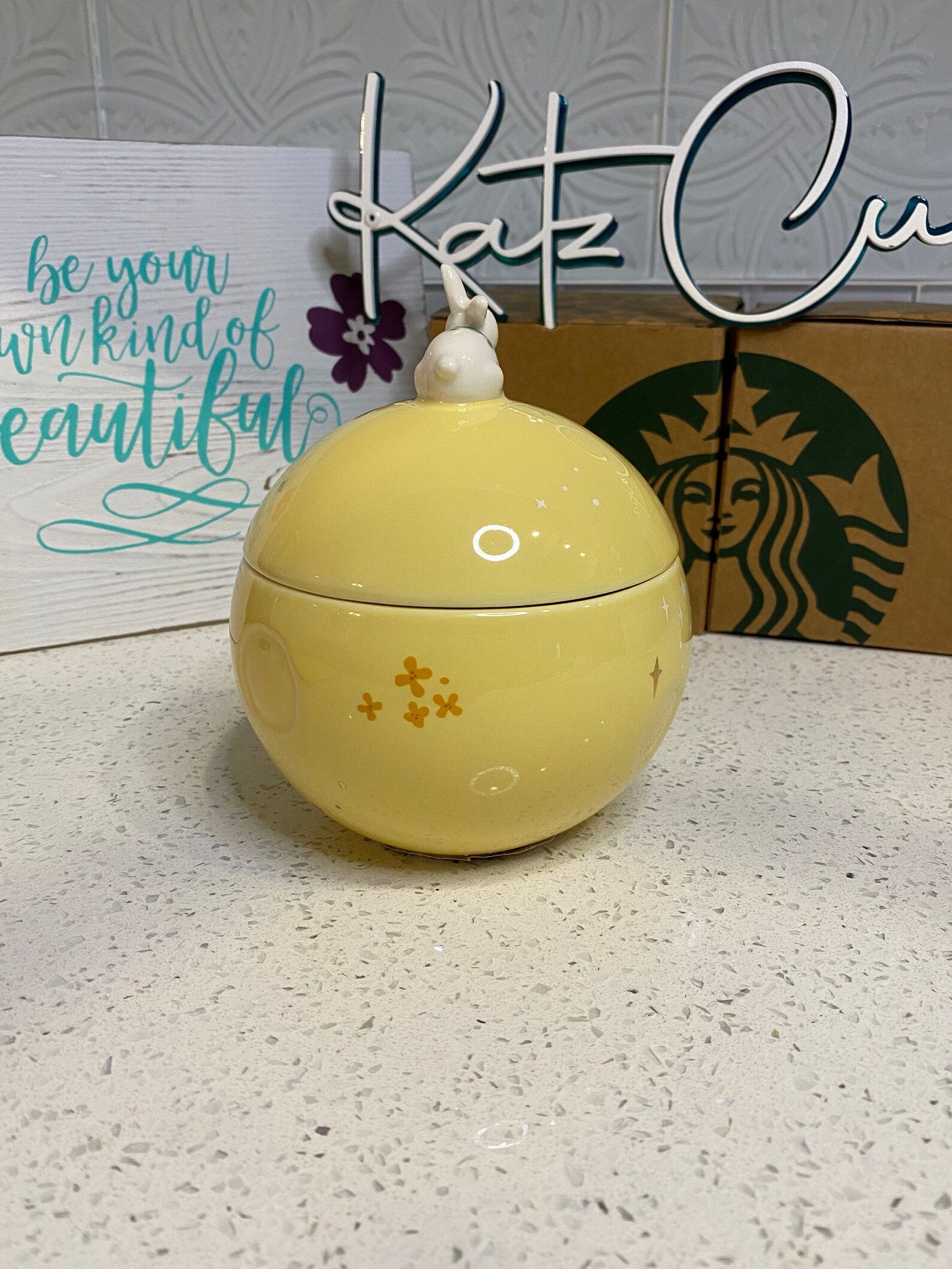 Starbucks Yellow Full Moon Rabbit/bunny Ceramic Mug China Etsy