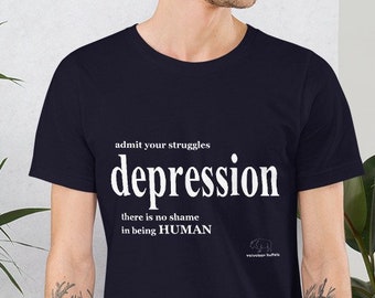 Depression Tee -Unisex- in Darks - by Velveteen Buffalo, Designed to remind all that everyone struggles, 50% of Profits to Charity Tshirt