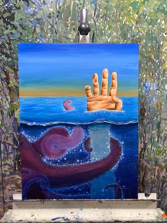 Drowning Painting (original) - Etsy
