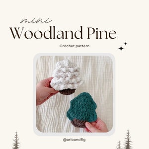 CROCHET PATTERN: Mini Woodland Pine, Crochet Tree Pattern, Christmas Crochet Pattern, Amigurumi Tree Pattern, Christmas Tree Pattern