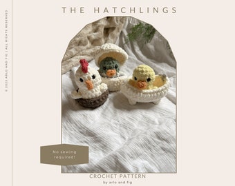 CROCHET PATTERN: Hatchlings, No-Sew Pattern, Crochet Duck Pattern, Crochet Bathtub Pattern, Crochet Chicken Pattern, Amigurumi Birds