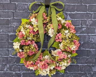 Door Wreath/Every Day Wreath/Wreath for Door/Year Round Wreath/Hydrangea Wreath