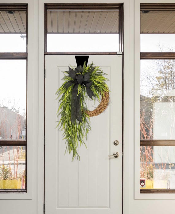 XL greenery Door Wreath: Year Round Floral Swag, 34-36" Length