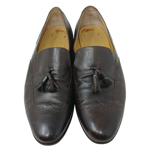 Salvatore Ferragamo Mens Tassel Loafers Size 9.5D Brown Leather 4223 220 #9-1