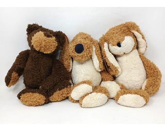 3 Animals Ellis By Plush Image 10" Brown & Tan Stuffed NEW Vintage 2000 #D30