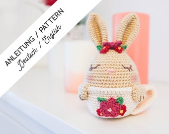 DE & EN crochet pattern tea bunny, easter bunny, bunny, boy, girl, easter, gift, amigurumi, baby shower