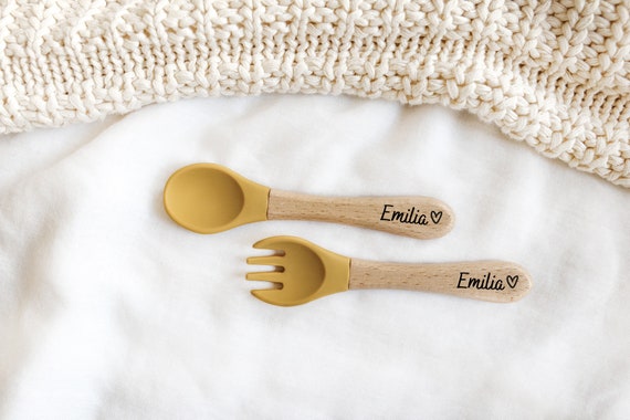 Ensemble De Couverts Pour Bebe Personnalise Cuillere Et Etsy France