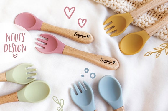 Ensemble De Couverts Pour Bebe Personnalise Cuillere Et Etsy France