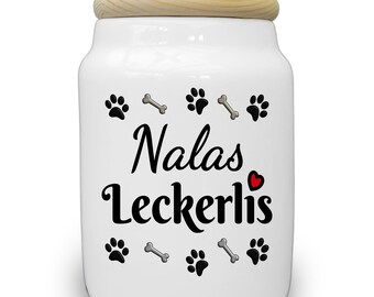 Hunde Leckerli Dose mit Name personalisiert, Hundeleckerlis Leckerlidose Hundehalter Hund Geschenk Geburtstag Weihnachten, Cookie Dose