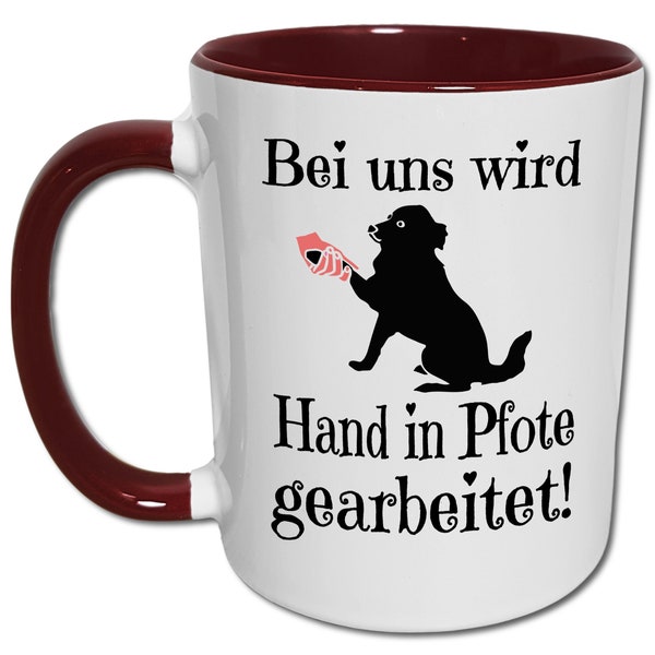 Hunde Tasse mit Hand in Pfote Spruch, Hundetrainer Geschenk, Hundehalter Kaffeetasse, Hundetraining Spruch