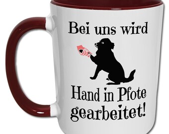 Hunde Tasse mit Hand in Pfote Spruch, Hundetrainer Geschenk, Hundehalter Kaffeetasse, Hundetraining Spruch