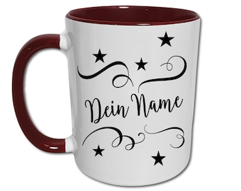 Tasse mit Namen Personalisiert, Persönliches Geschenk für Frauen und Männer, Weihnachten, Geburtstag, Stilvolle Namenstasse