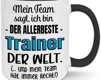 Bester Trainer Tasse - Team Geschenk von Sport Mannschaft - Weihnachten Geburtstag Saison Abschluss Abschied Danke