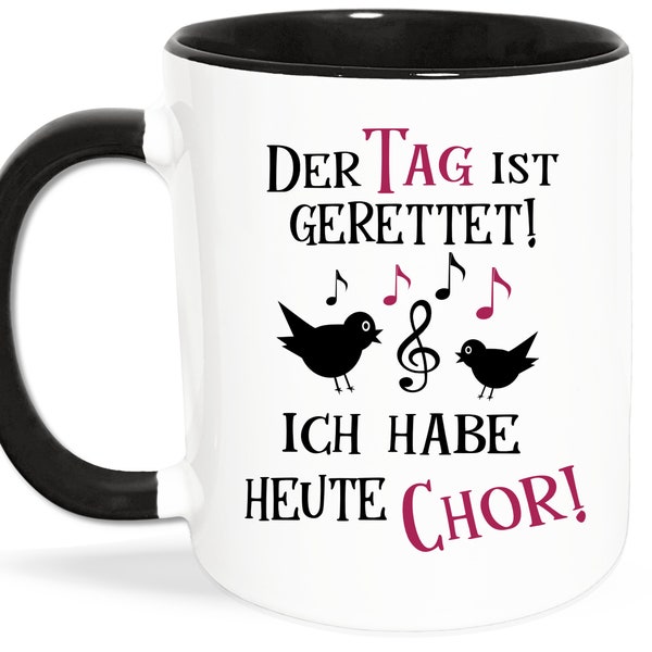 Chor Tasse mit Spruch, Musik, Noten, Vögel - Geschenk Chorleiterin Chorleiter Chormitglied - Chor Sänger Sängerin Sprüche Becher