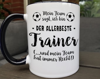 Trainer Geschenk Fußball Tasse, Fußballtrainer Geschenke, bester Trainer Spruch Kaffeetasse