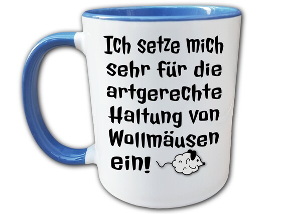 Tasse mit Spruch - Wollmäuse Anti Putzen Hausarbeit Aufräumen Tasse - Geschenk beste Freundin Frau