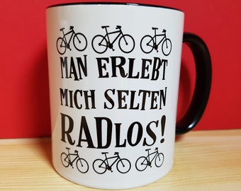 Fahrrad Tasse,  Radfahrer Geschenk, Radfahren Sprüche Kaffeetasse, Lustiger Radlos Spruch
