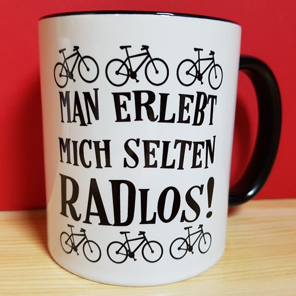 Fahrrad Tasse,  Radfahrer Geschenk, Radfahren Sprüche Kaffeetasse, Lustiger Radlos Spruch