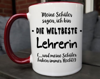 Beste Lehrerin Tasse, Lehrer Geschenke, Dankeschön Geschenk Klassenlehrerin, Abschiedsgeschenk Lehrerin, Geschenk von Klasse, Schülern